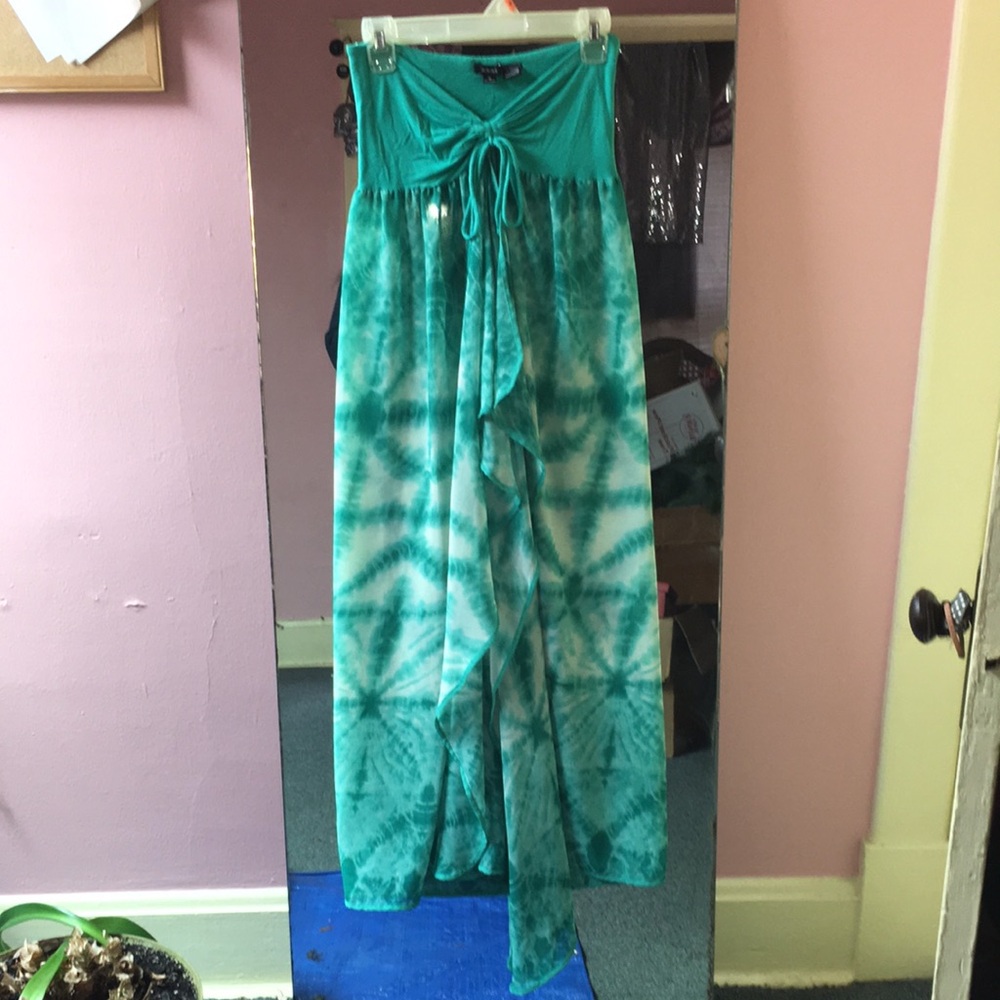 Convertible Turquoise Green Tie-Dye Maxi Skirt OR Halter Top